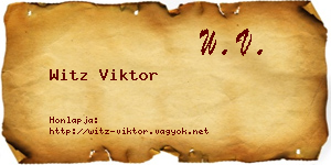 Witz Viktor névjegykártya